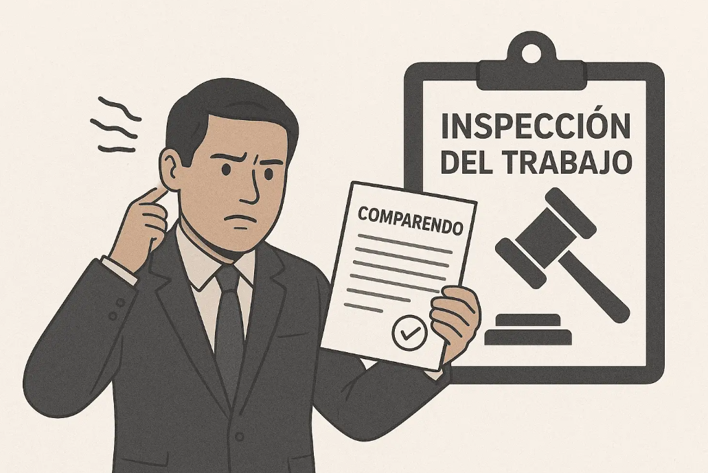 Ilustración de un comparendo ante la Inspección del Trabajo